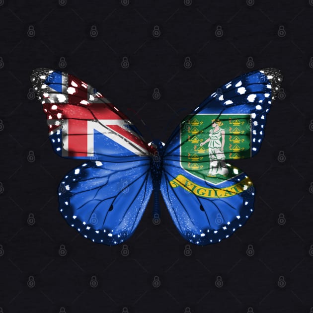 British Virgin Islanders Flag  Butterfly - Gift for British Virgin Islanders From British Virgin Islands by Country Flags